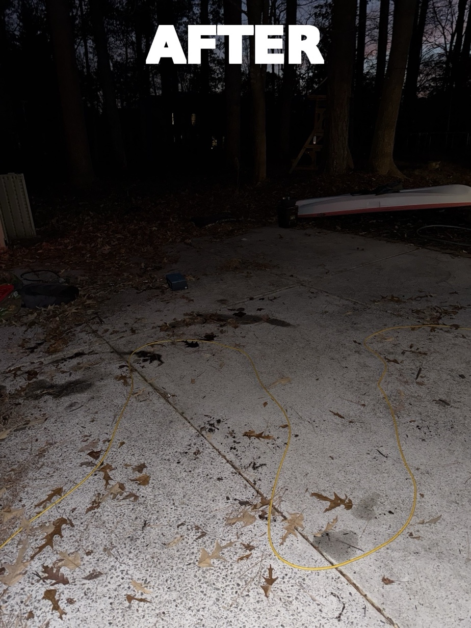 After - completely cleared backyard patio