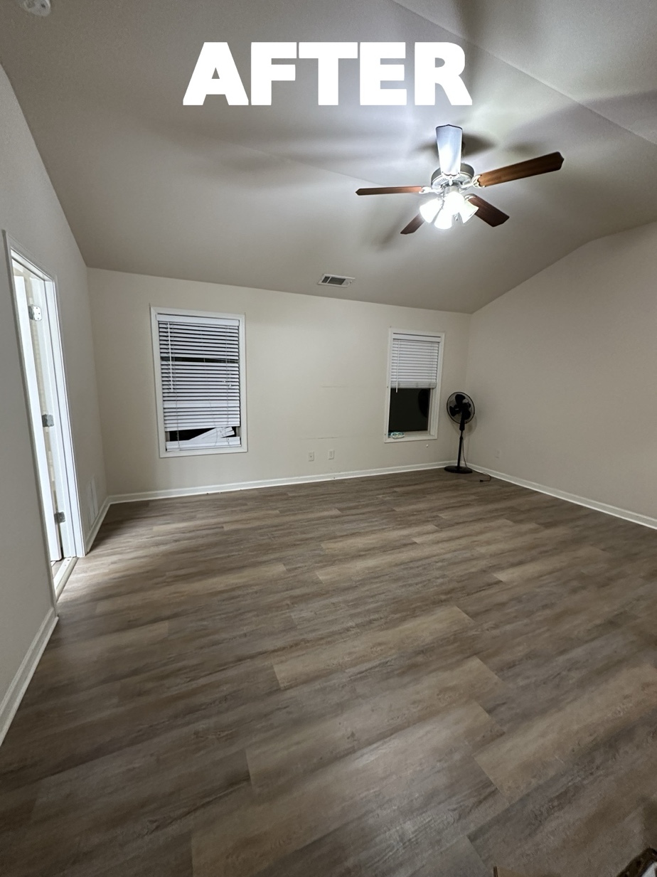 After - completely clean room hardwood floors eviction cleanout